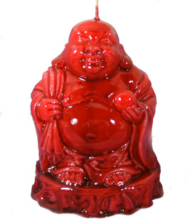 Fire Red Buddha Candle for Creativity and Good Luck Fire Red Buddha Candle for Creativity and Good Luck